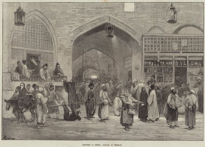 Bocetos en Persia, Bazar en Teherán de Felix Regamey